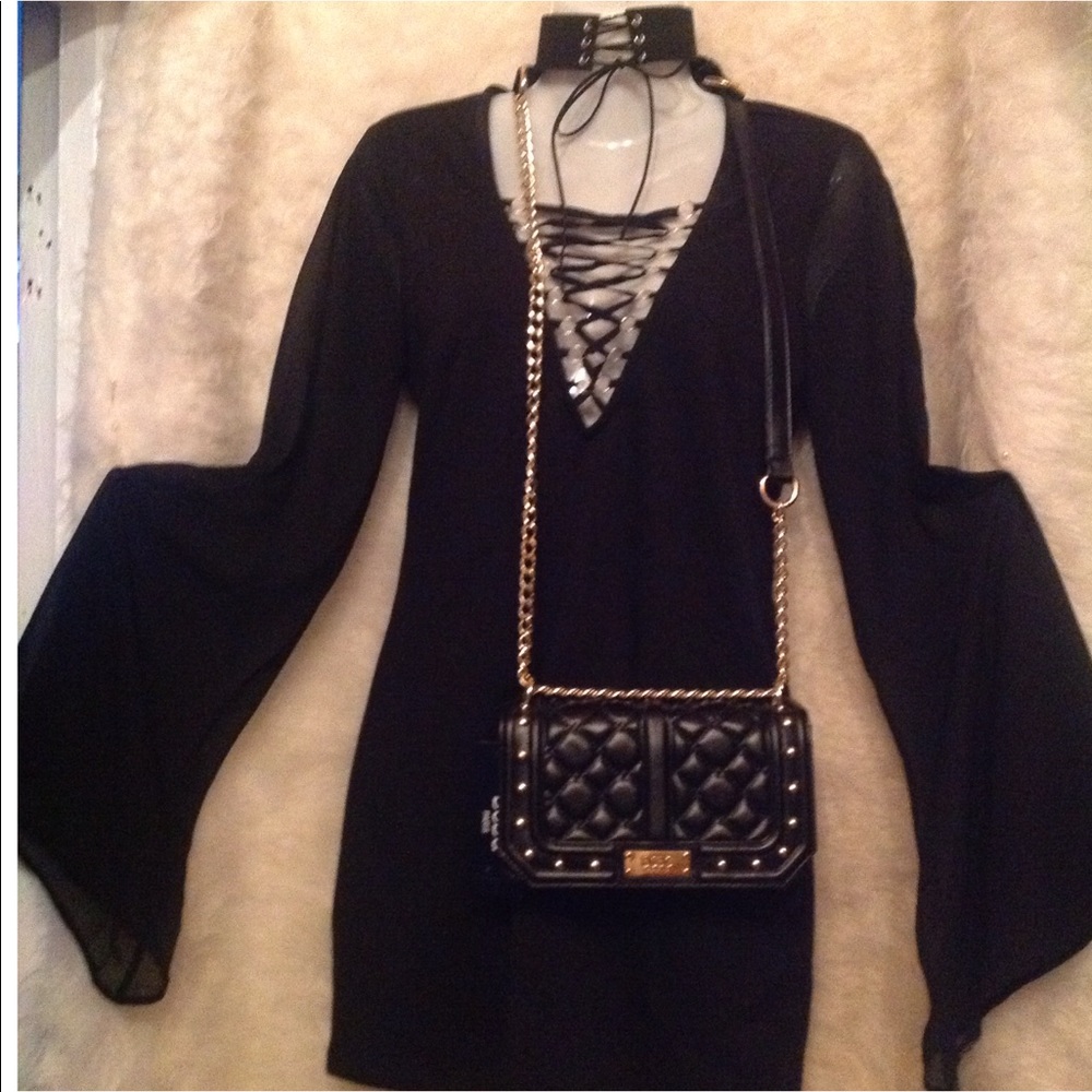 Forever 21 Black Lace Up Dress